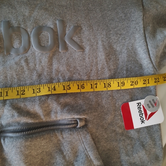 Reebok flint gray hoodie new. Size Large. - Picture 5 of 12